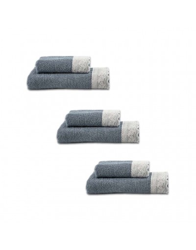 Le Telerie Towels For Unisex SET SPUGNA ELLY 3+3 BLU