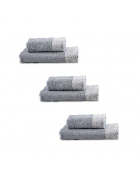 Le Telerie Towels For Unisex SET SPUGNA ELLY 3+3 GRIGIO 