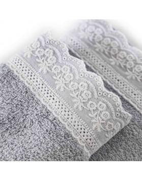 Le Telerie Towels For Unisex SET SPUGNA ELLY 3+3 GRIGIO 