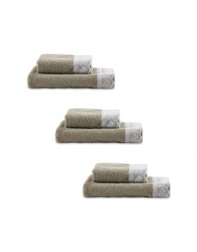 Le Telerie Towels For Unisex SET SPUGNA ELLY 3+3 BEIGE 