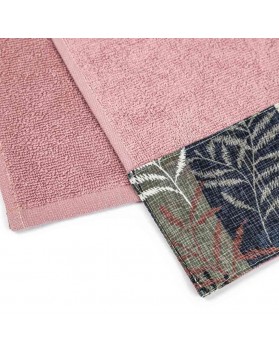 Le Telerie Towels For Unisex SET SPUGNA LEAVES 3+3 ROSA 