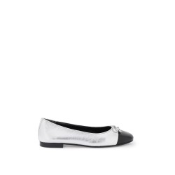 laminated ballet flats with contrasting toe