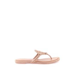 pavé leather thong sandals