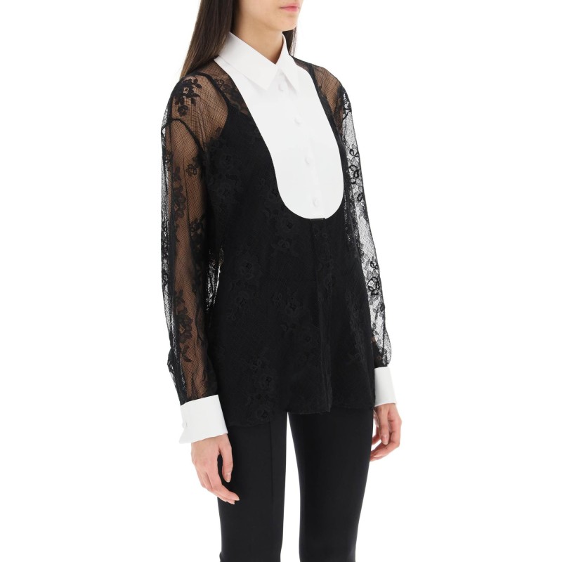 lace shirt with plastron