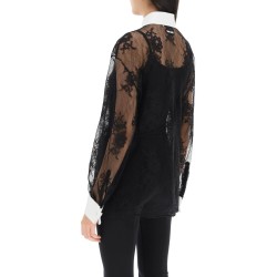 lace shirt with plastron