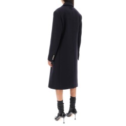 double-breasted virgin wool coat