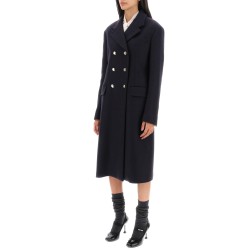 double-breasted virgin wool coat