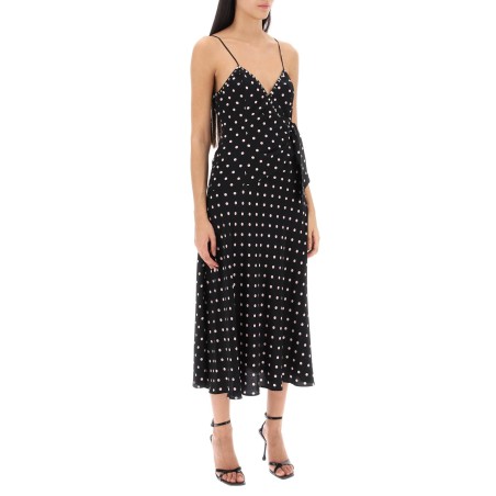 polka dot slip dress with studs and rhinestones