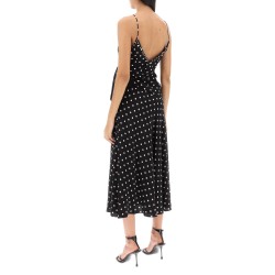 polka dot slip dress with studs and rhinestones