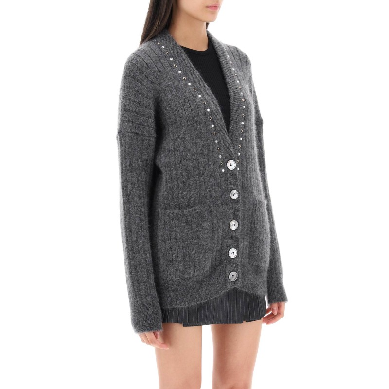 cardigan with studs and crystals