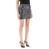 leather mini skirt with belt and appliques