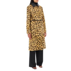 'ginger' leopard motif ponyskin coat