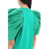 t-shirt with ruched balloon sleeves in poly faille