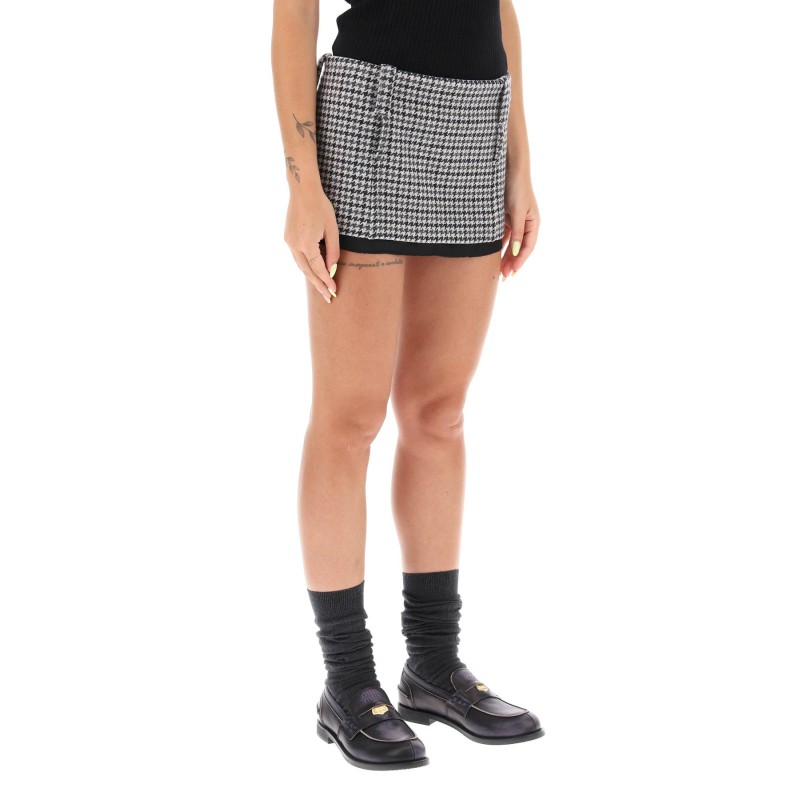 houndstooth micro skirt