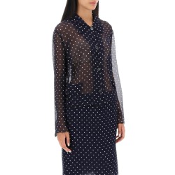 polka dot chiffon shirt