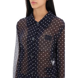 polka dot chiffon shirt