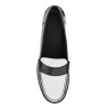 leather loafers with embossed logo