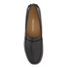 embossed logo loafers