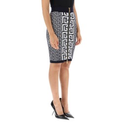 pencil skirt in monogram knit