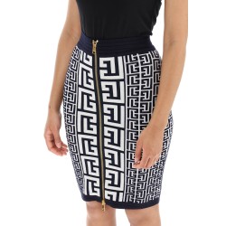 pencil skirt in monogram knit