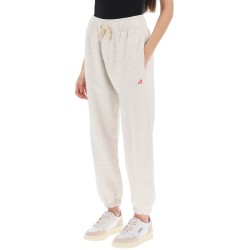 melange sweatpants with logo patch