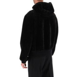 reversible shearling hooded blouson