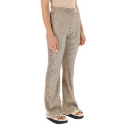 melange rib knit pants