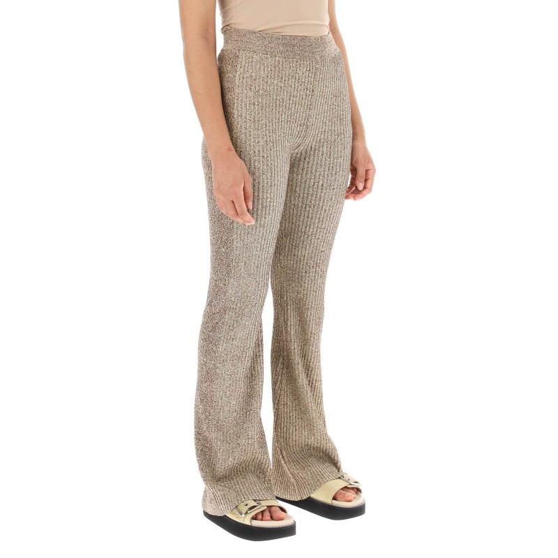 melange rib knit pants