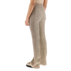 melange rib knit pants