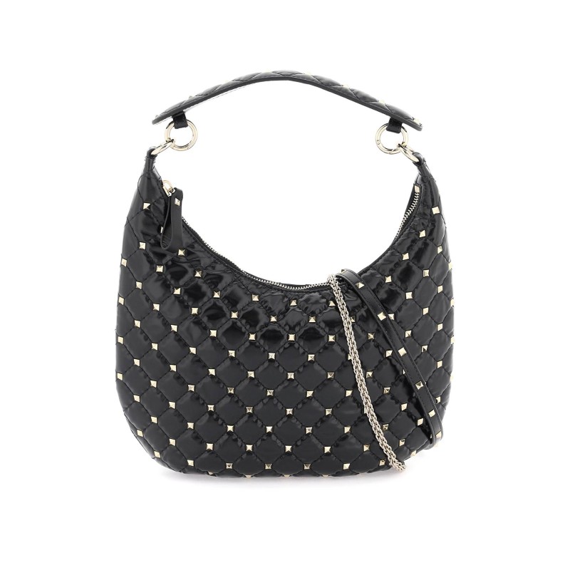 small leather 'rockstud spike' hobo bag