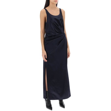 draped duchess satin dress