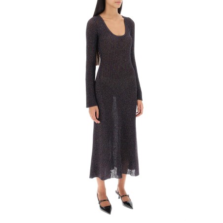 lurex-knit midi dress