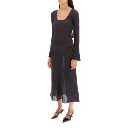 lurex-knit midi dress