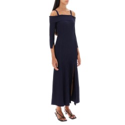 long knitted off-the-shoulder dress