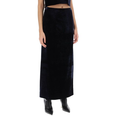 velvet maxi skirt