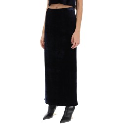 velvet maxi skirt