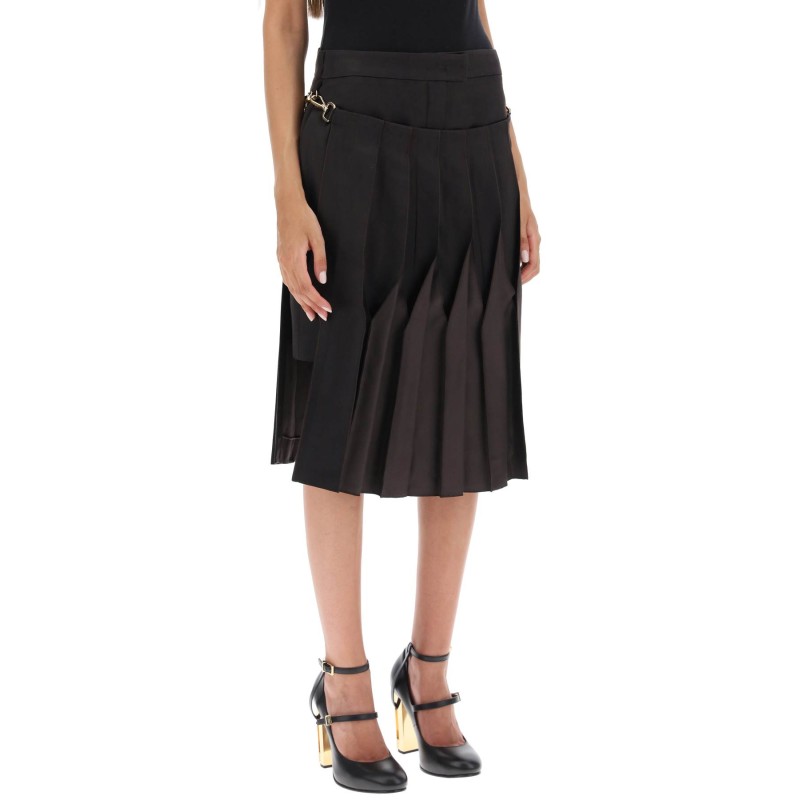 duchesse skirt with pleated panel