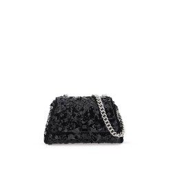 sequined bow mini shoulder bag