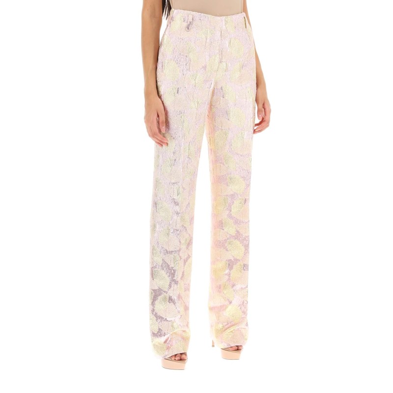 parchia bis metallic jacquard pants