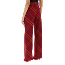 burberry check wool pants