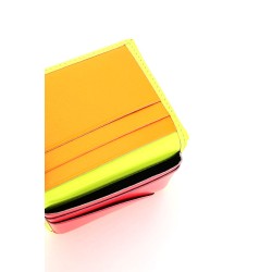 fluo leather bifold wallet