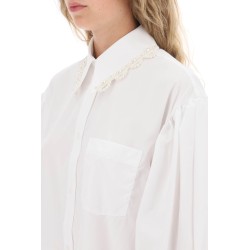 puff sleeve shirt with embellishment