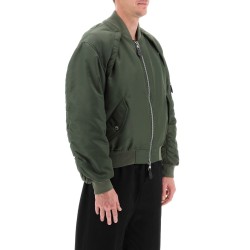 convertible bomber jacket in nylon satin