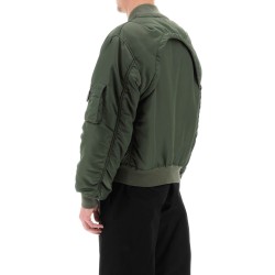 convertible bomber jacket in nylon satin