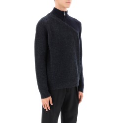 two-tone wool-and-alpaca sweater