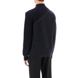 two-tone wool-and-alpaca sweater