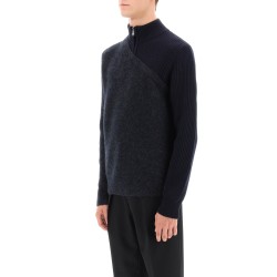 two-tone wool-and-alpaca sweater