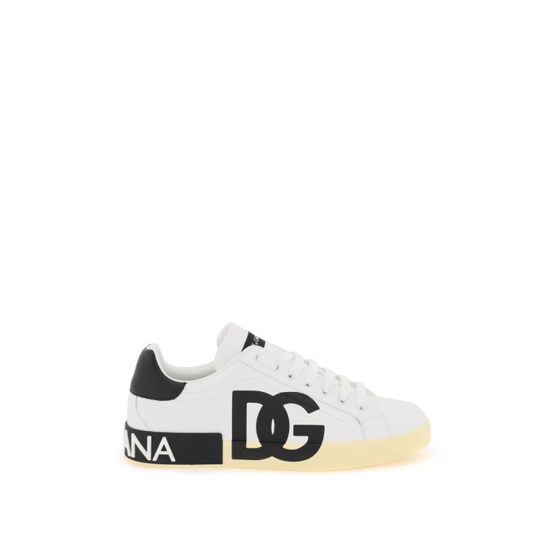 leather portofino sneakers with dg logo