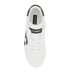 leather portofino sneakers with dg logo