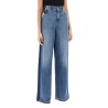 wide leg jeans with contrasting details